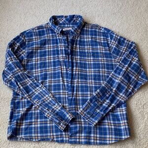 johnnie-O Blue and Brown Plaid Button Down Shirt